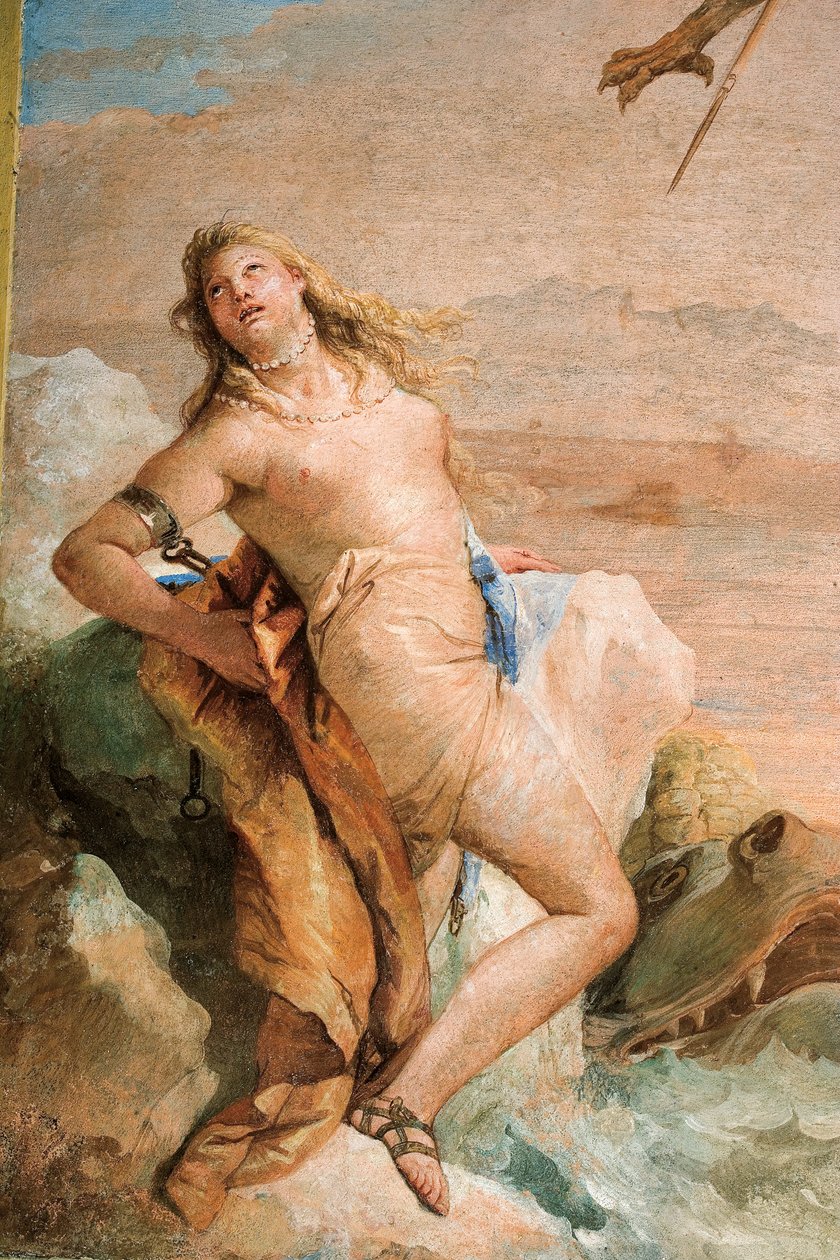 تفاصيل أنجليكا ، من Ruggero Freeing Angelica ، من غرفة أورلاندو فوريوسو في القصر ، 1757 بواسطة جيوفاني باتيستا تيبولو