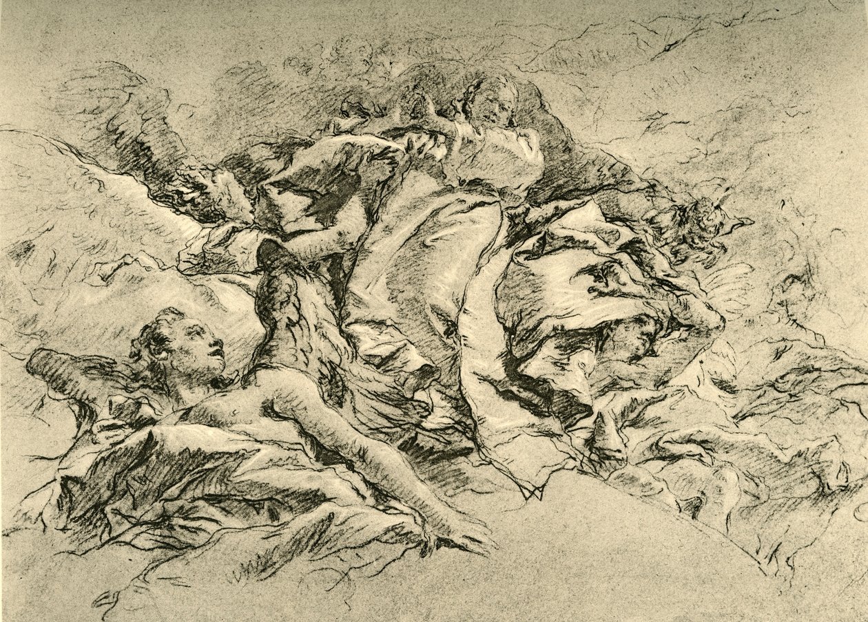مادونا في السحب تحيط بها الملائكة ، c1754 ، 1928 بواسطة جيوفاني باتيستا تيبولو