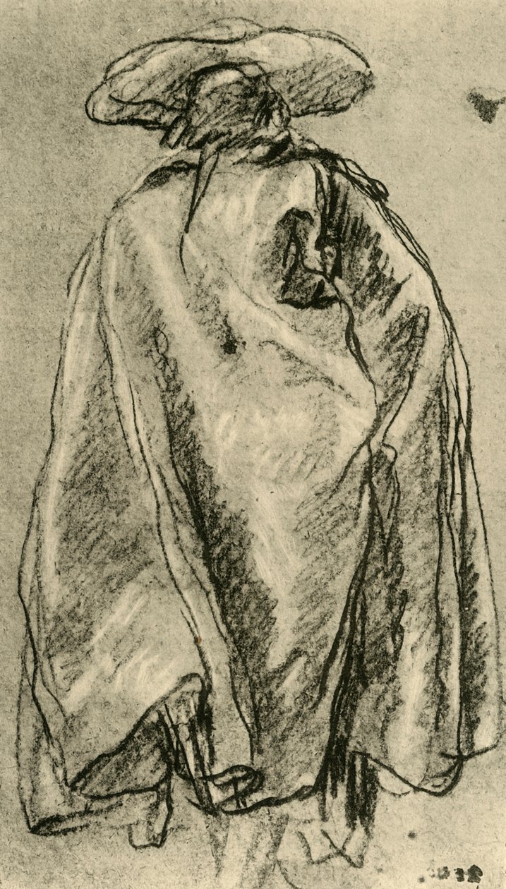 رجل يرتدي عباءة كبيرة من الخلف ، 1752 ، 1928 بواسطة جيوفاني باتيستا تيبولو