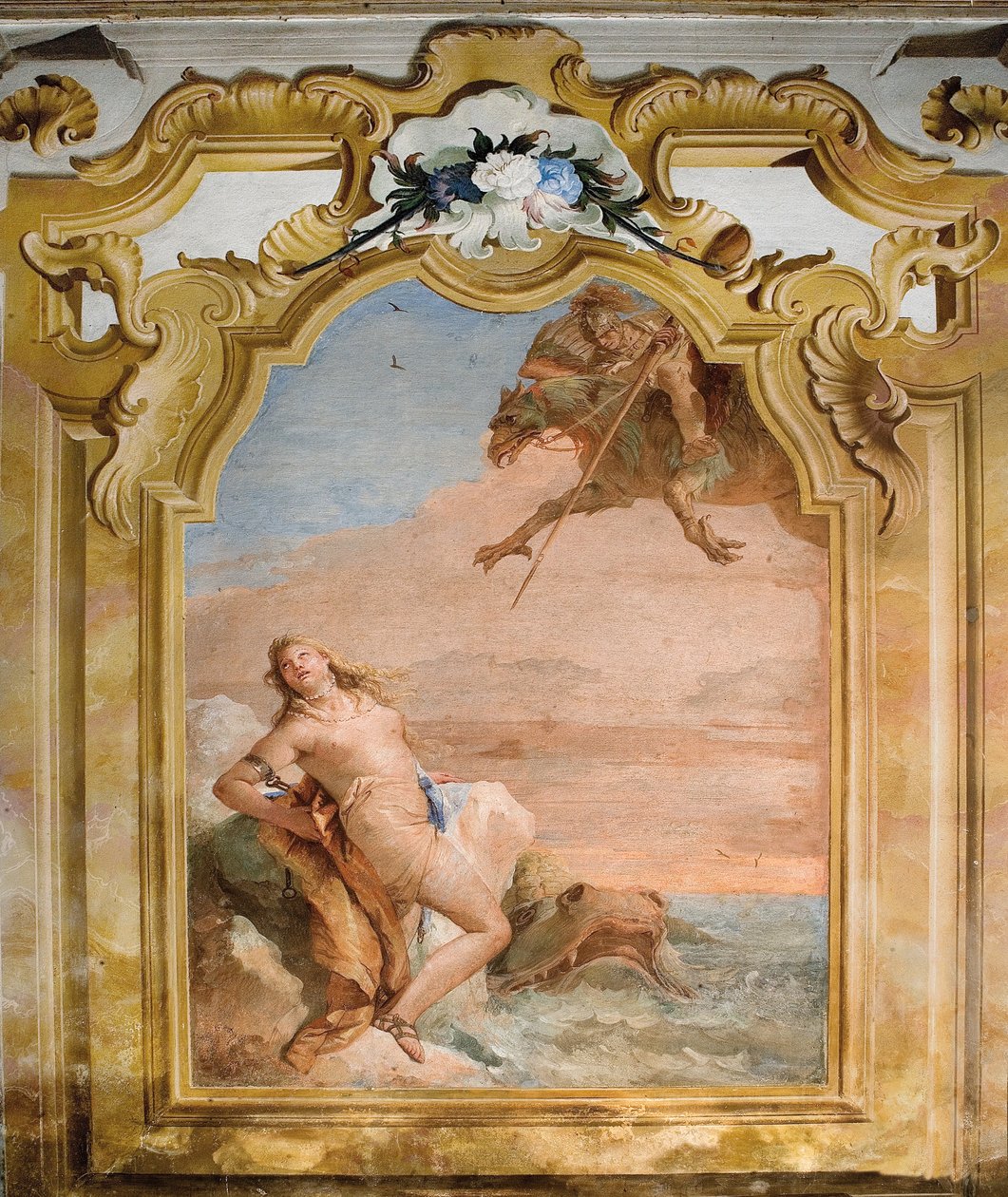 Ruggero Freeing Angelica ، من غرفة أورلاندو فوريوسو في القصر ، 1757 بواسطة جيوفاني باتيستا تيبولو
