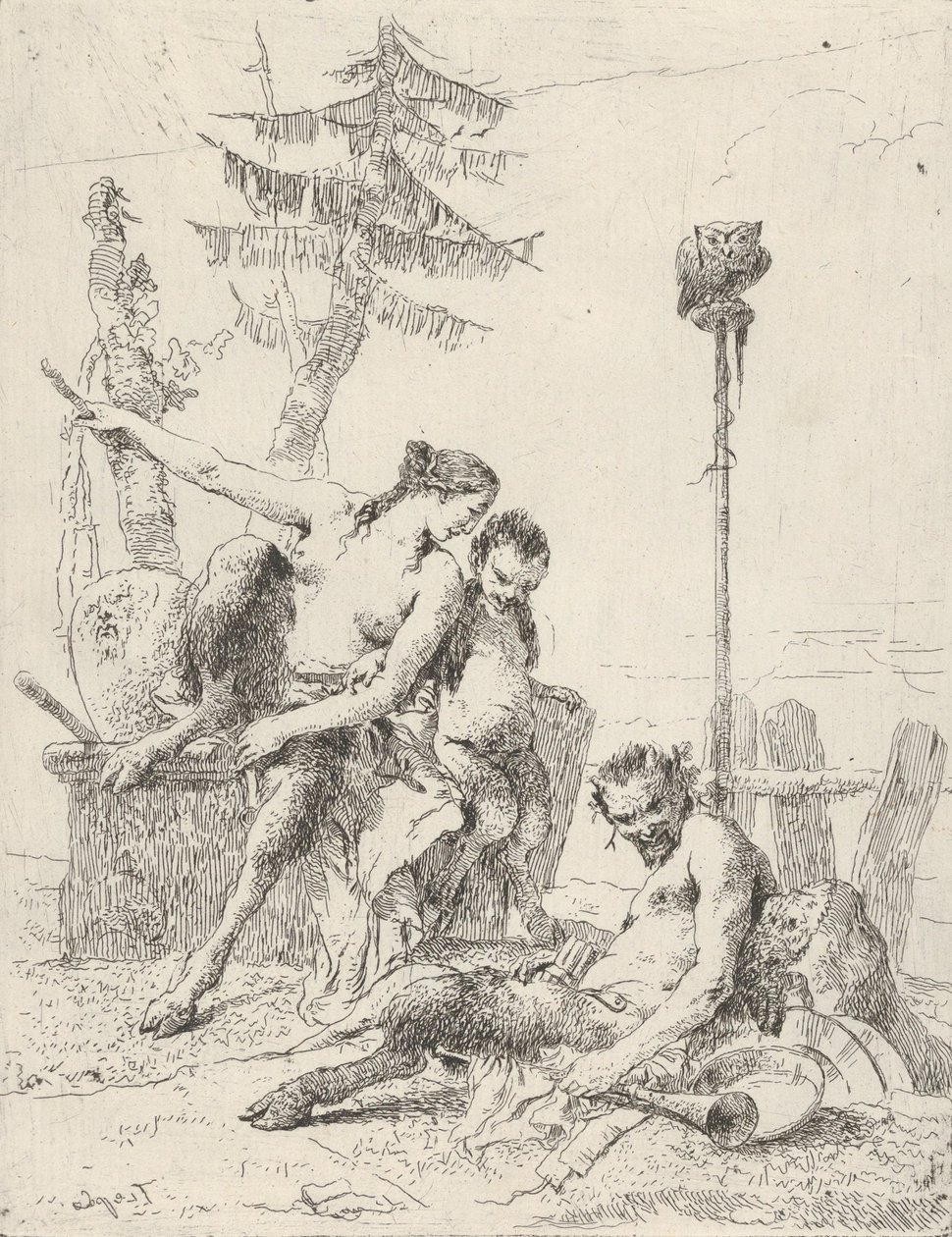 عائلة ساتير بان وعائلته ، من شيرزي ، كاليفورنيا. 1743-50. بواسطة جيوفاني باتيستا تيبولو