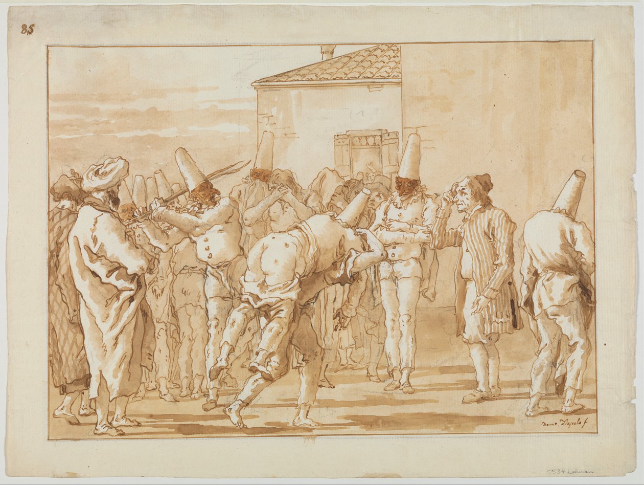جلد Punchinello ، c.1800 بواسطة جيوفاني باتيستا تيبولو