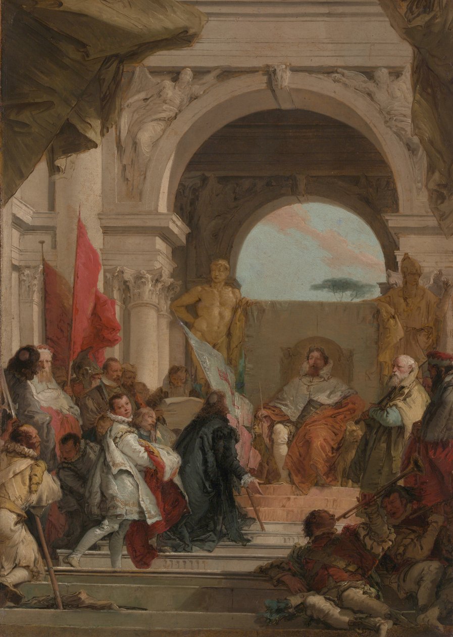 تكليف الأسقف هارولد بصفته دوق فرانكونيا ، c.1751-52 بواسطة جيوفاني باتيستا تيبولو