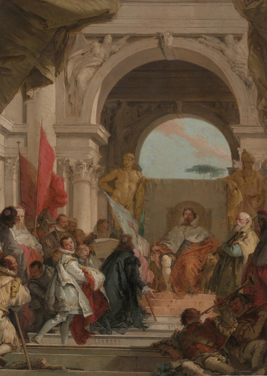 تكليف الأسقف هارولد بصفته دوق فرانكونيا ، كاليفورنيا. 1751-52. بواسطة جيوفاني باتيستا تيبولو