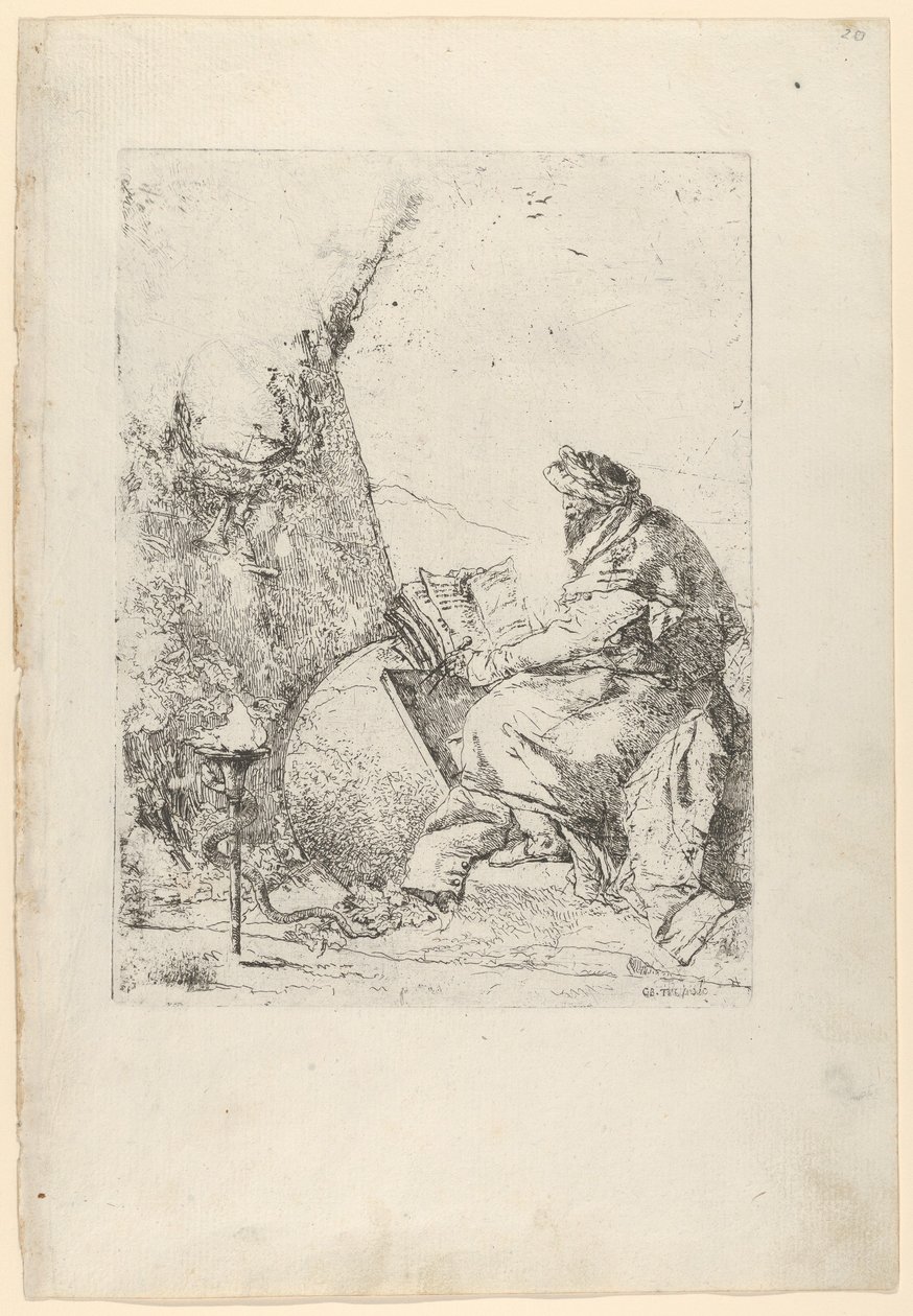 الفيلسوف ، من Scherzi ، كاليفورنيا. 1740. بواسطة جيوفاني باتيستا تيبولو