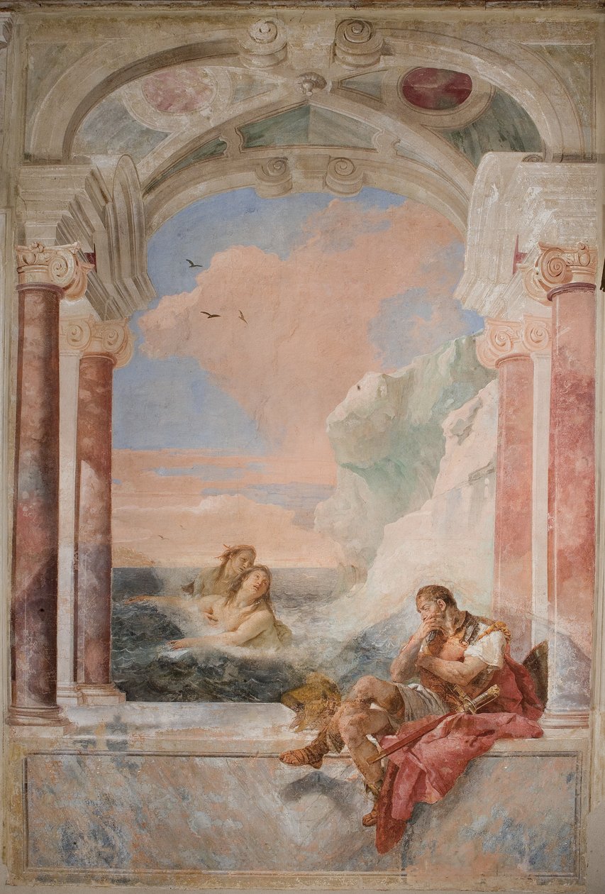 Thetis يعزي ابنها أخيل ، من غرفة الإلياذة في Palazzina ، 1757 بواسطة جيوفاني باتيستا تيبولو