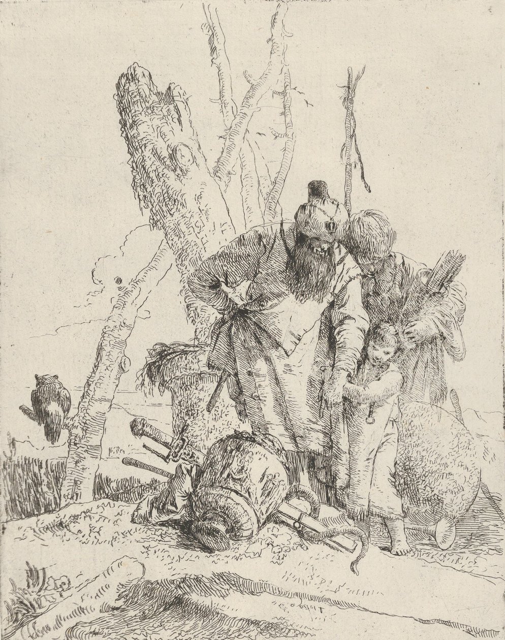 اثنين من المنجمين وصبي ، من Scherzi ، كاليفورنيا. 1743-50. بواسطة جيوفاني باتيستا تيبولو
