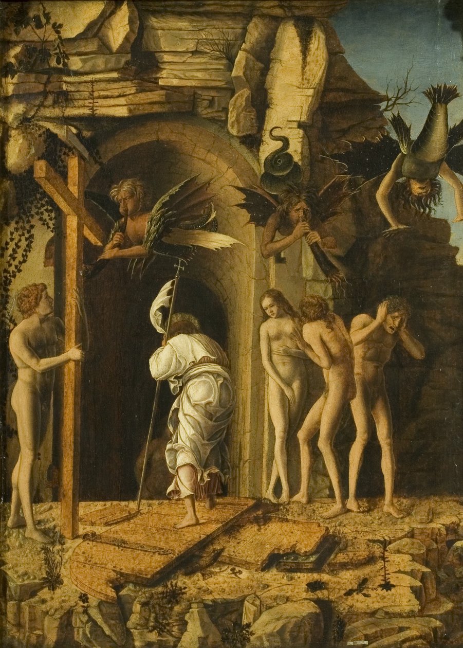 The Descent of Christ into Limbo, c.1475-80 (oil on vellum on panel) بواسطة جيوفاني بيليني