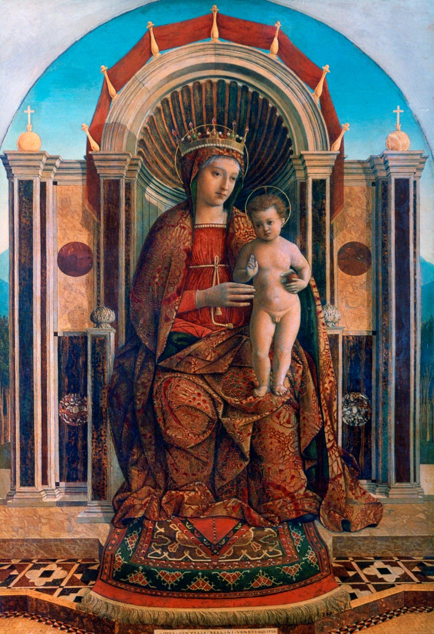 العرش والطفل العرش ، c1475-1485 بواسطة جيوفاني بيليني