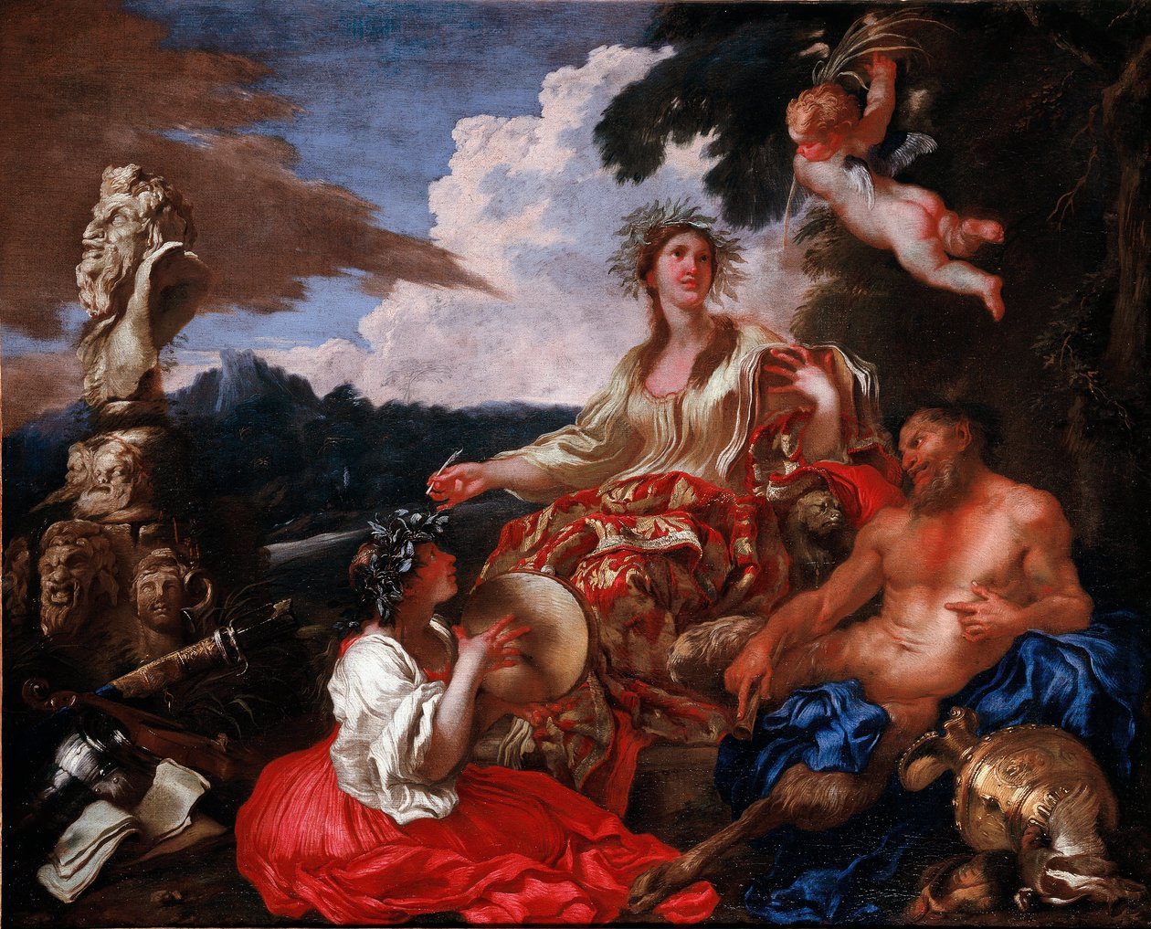 رمزية الموسيقى. لوحة لجيوفاني بينيديتو كاستيجليون المعروف باسم Grechetto (1610-1665). جنوة (جينات) ، مجموعة خاصة. بواسطة جيوفاني بينيديتو كاستيجليون