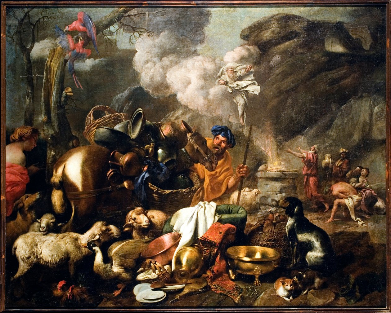 تضحية نوي بعد لوحة الطوفان التي رسمها جيوفاني بينيديتو كاستيجليون ديت إل جريشيتو (1610-1665) جينات القرن السابع عشر ، Musei di Strada Nuova بواسطة جيوفاني بينيديتو كاستيجليون