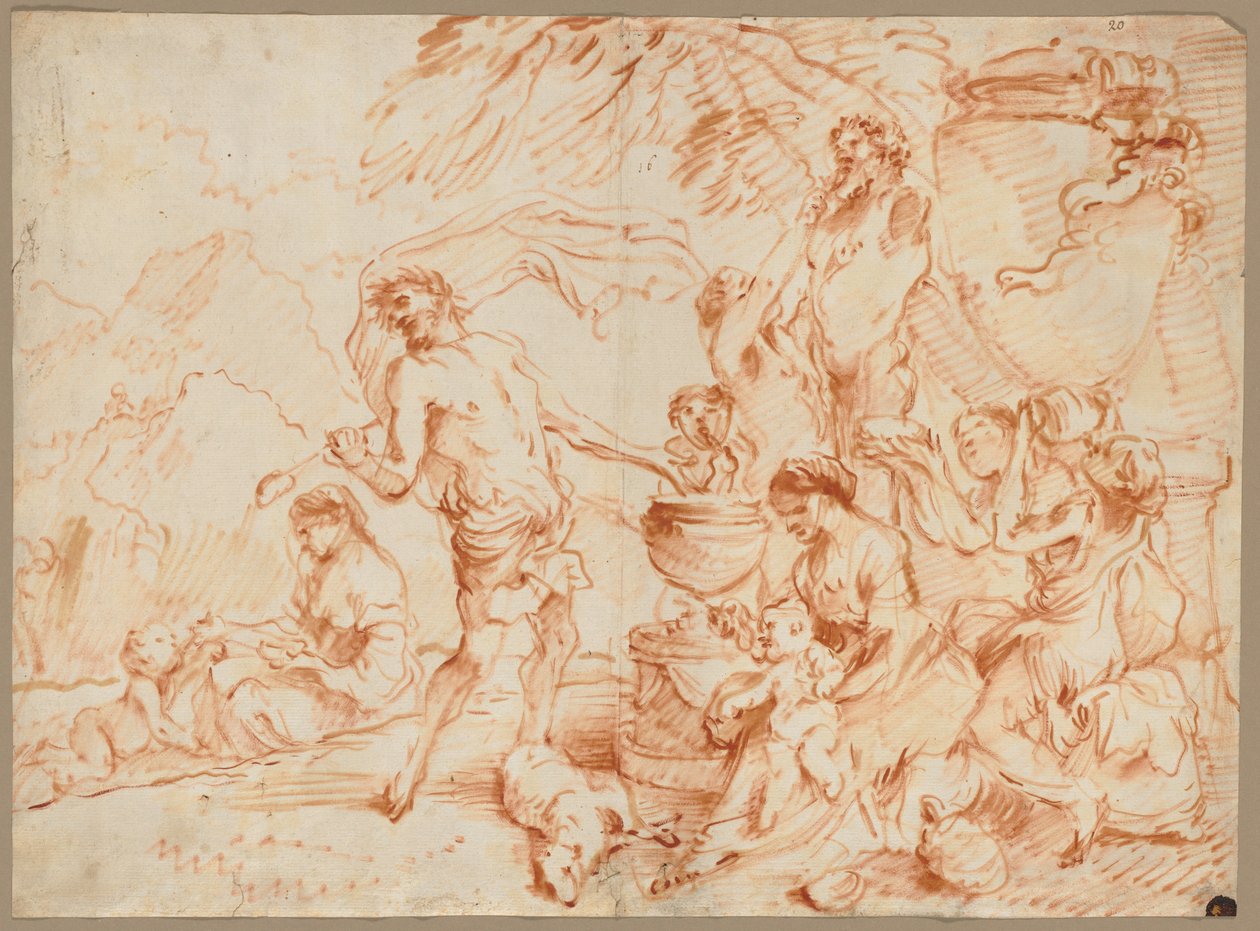 Bacchanal قبل Herm ، أوائل 1660s. بواسطة جيوفاني بينيديتو كاستيجليون