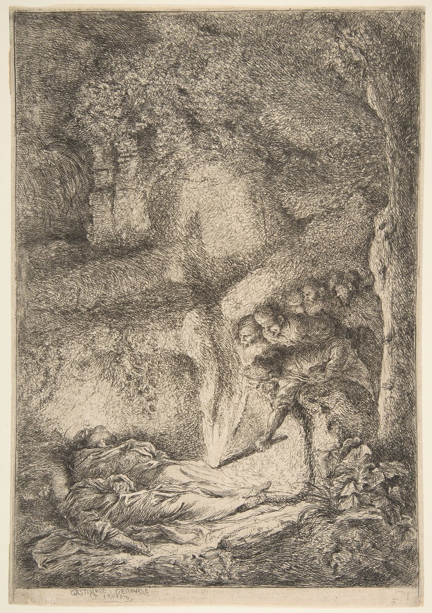 العثور على جثث القديسين بطرس وبولس ، 1645-1651. بواسطة جيوفاني بينيديتو كاستيجليون