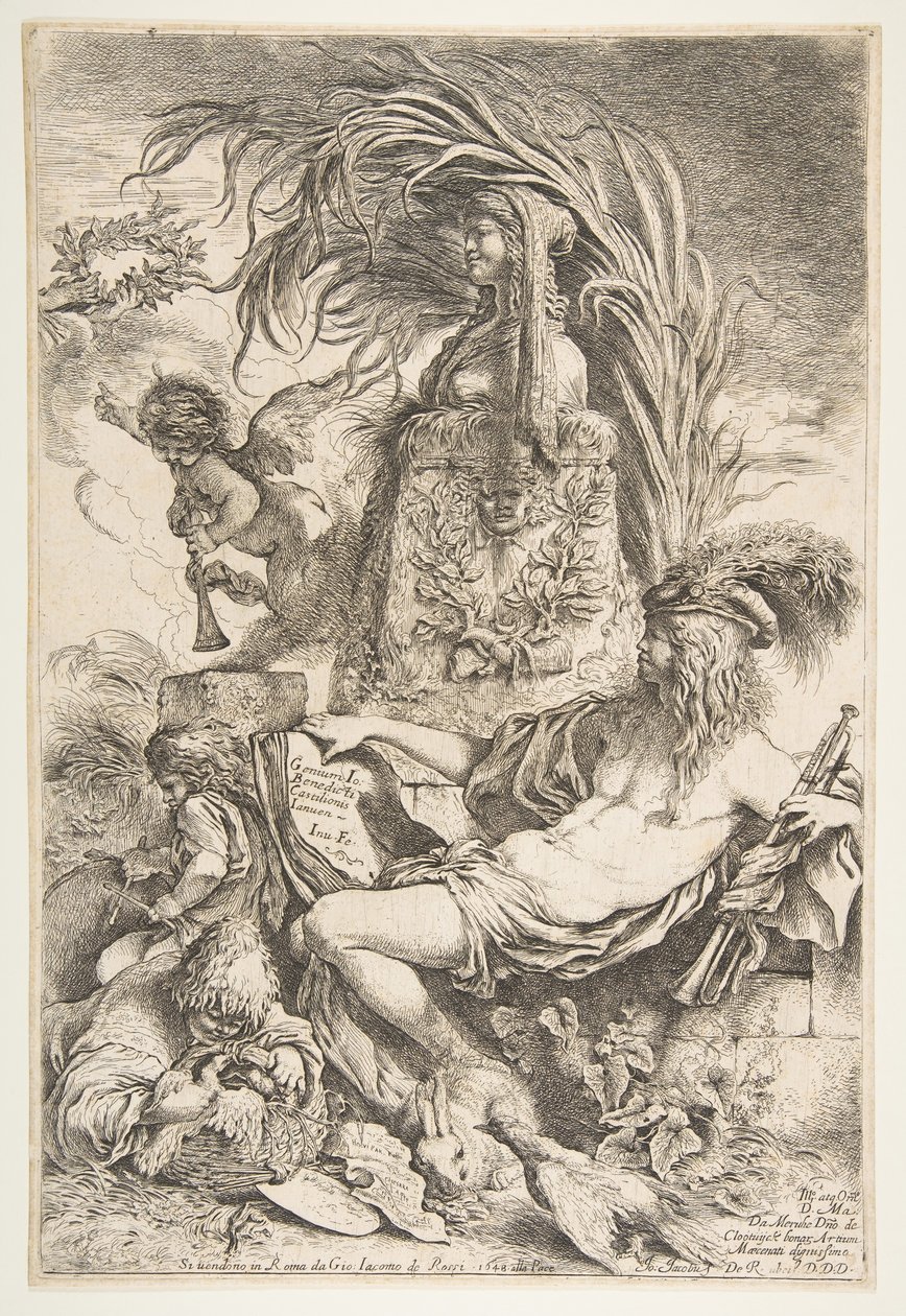 عبقرية كاستيجليون ، كاليفورنيا. 1645-47 تم نشره عام 1648. بواسطة جيوفاني بينيديتو كاستيجليون
