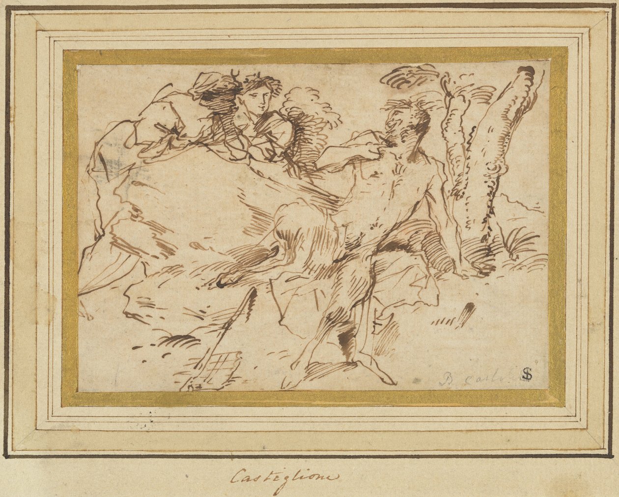 اثنين من الحوريات و Satyr بواسطة جيوفاني بينيديتو كاستيجليون