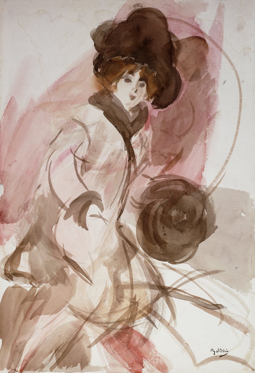 سيدة أنيقة مع إفشل ، c.1910-12 بواسطة جيوفاني بولديني