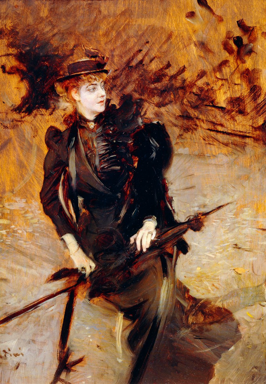Female portrait, by Giovanni Boldini (1842-1931) بواسطة جيوفاني بولديني