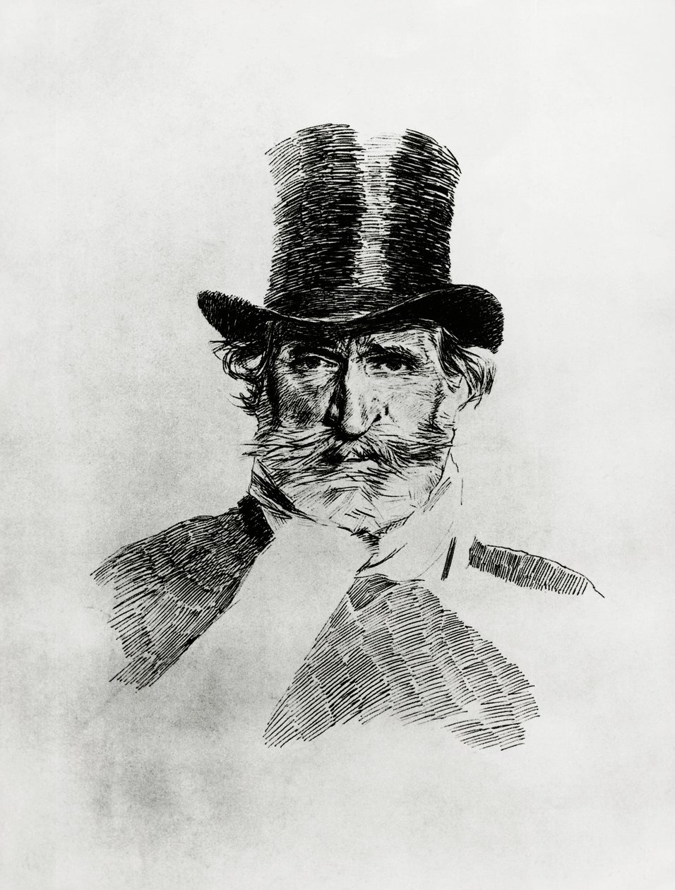 Portrait of Giuseppe Verdi (1813-1901), Italian composer, drawing by Giovanni Boldini (1842-1931) بواسطة جيوفاني بولديني