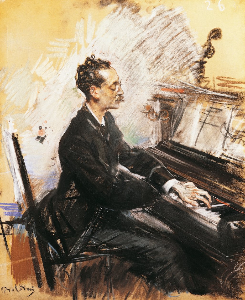 The Pianist Rey Colaco, by Giovanni Boldini بواسطة جيوفاني بولديني