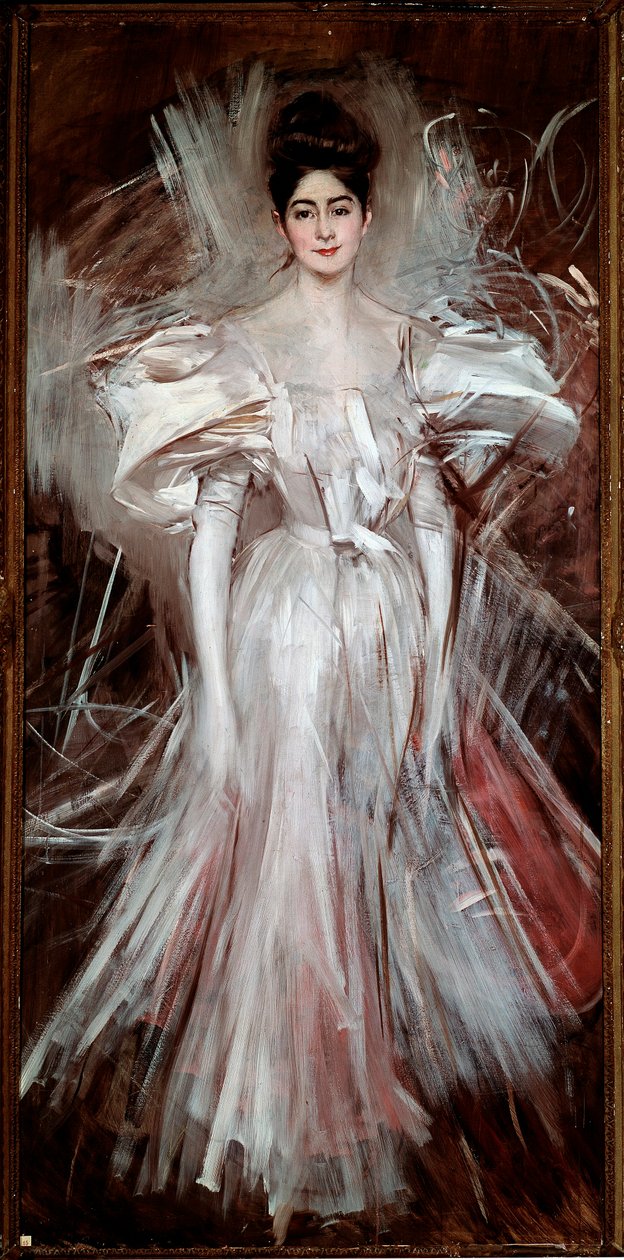 شابة مغطاة بالساتان الأبيض (الألعاب النارية) لوحة لجيوفاني بولديني (1842-1931) 1892 خافت. 200x101 سم بستويا ، مجموعة بولديني بواسطة جيوفاني بولديني