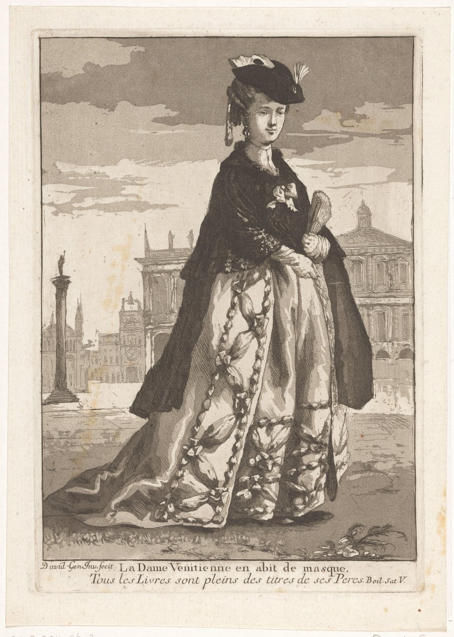 سيدة البندقية La Dame Venitienne en عادة ماسك (العنوان على الكائن) صور متنوعة (عنوان المسلسل) بواسطة جيوفاني ديفيد