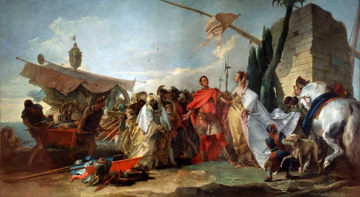 لقاء قيصر كليوباترا ، 1747. بواسطة جيوفاني دومينيكو تيبولو