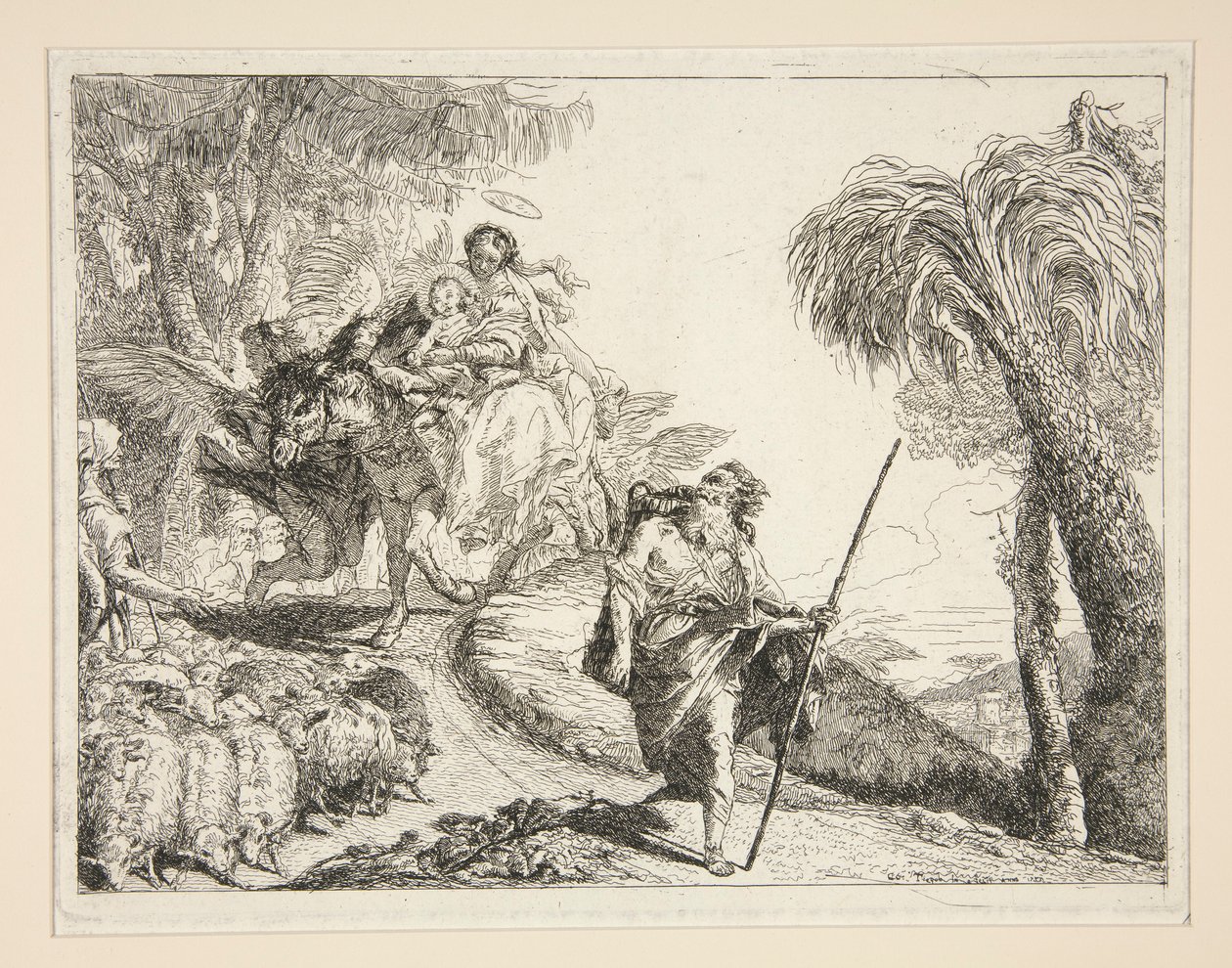 يوسف مع العذراء والطفل ، من سلسلة Idee pittoresche sopra la fuga in Egitto (رحلة إلى مصر) بواسطة جيوفاني دومينيكو تيبولو