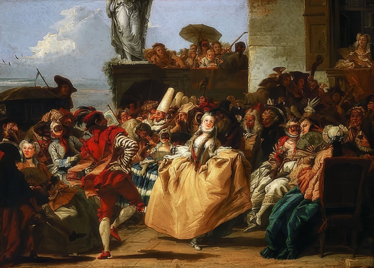 مشهد الكرنفال أو The Minuet. 1745-50 بواسطة جيوفاني دومينيكو تيبولو