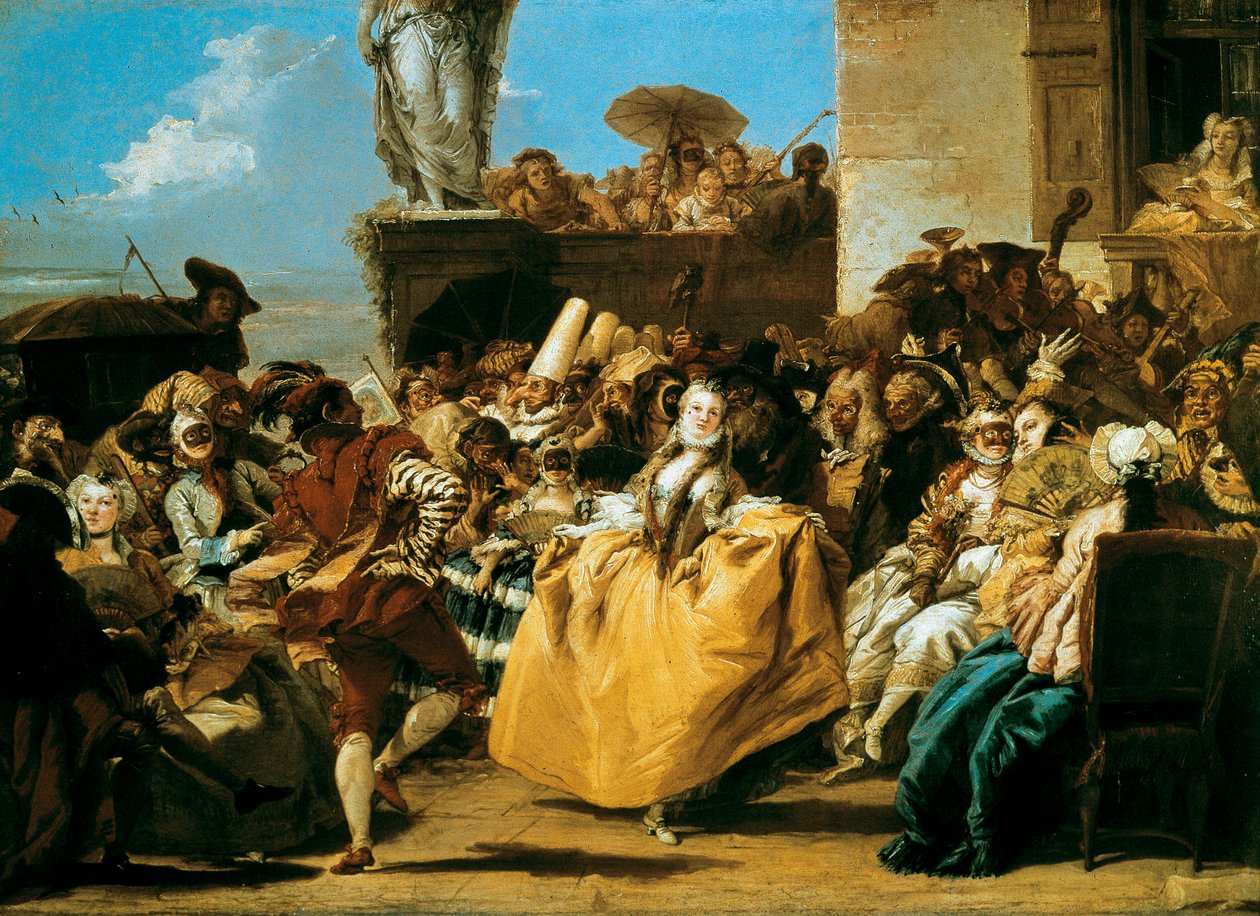 Scene of carnival or Le menuet 1754 بواسطة جيوفاني دومينيكو تيبولو