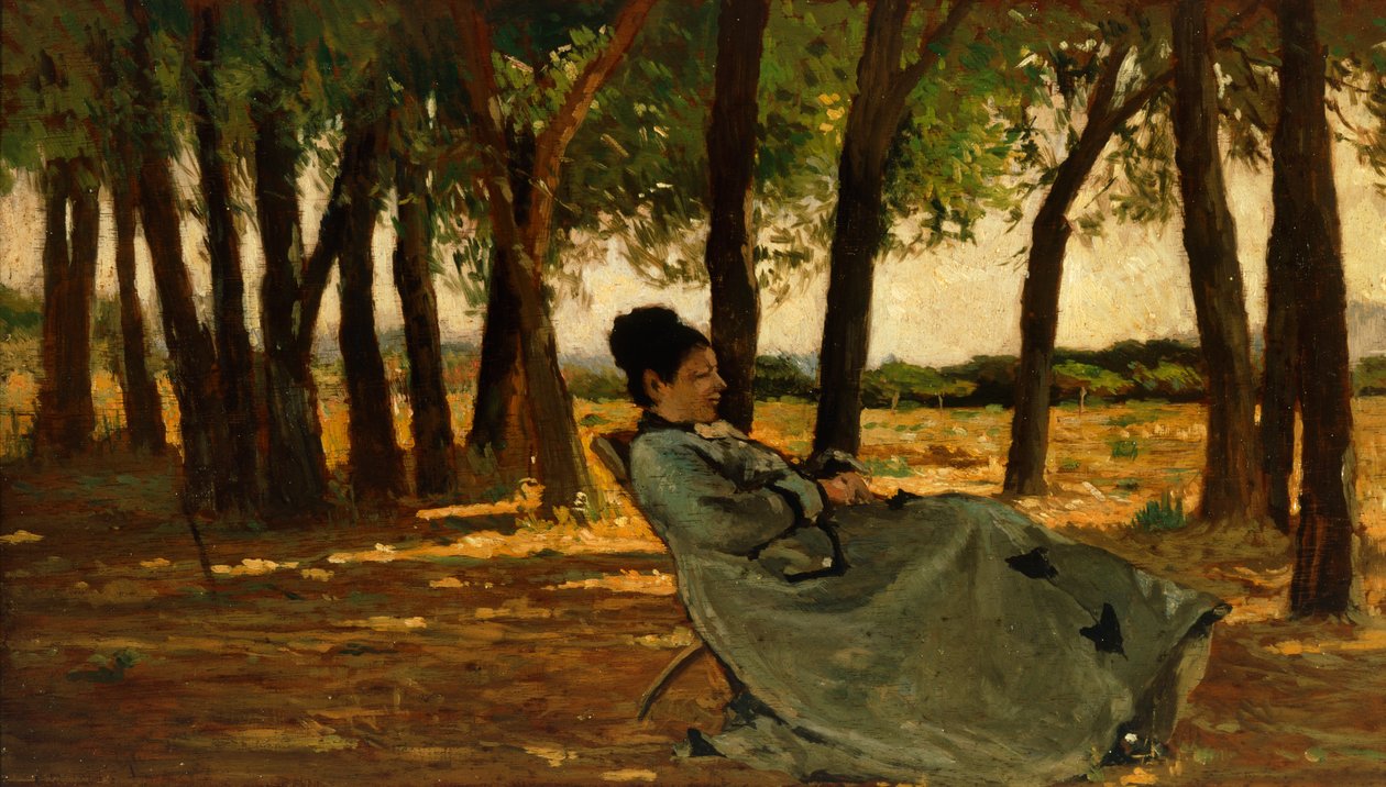 السيدة مارتيلي في Castiglioncello ، بواسطة جيوفاني فاتوري (1825-1908) ، زيت على قماش ، 20x35 سم. بواسطة جيوفاني فاتوري