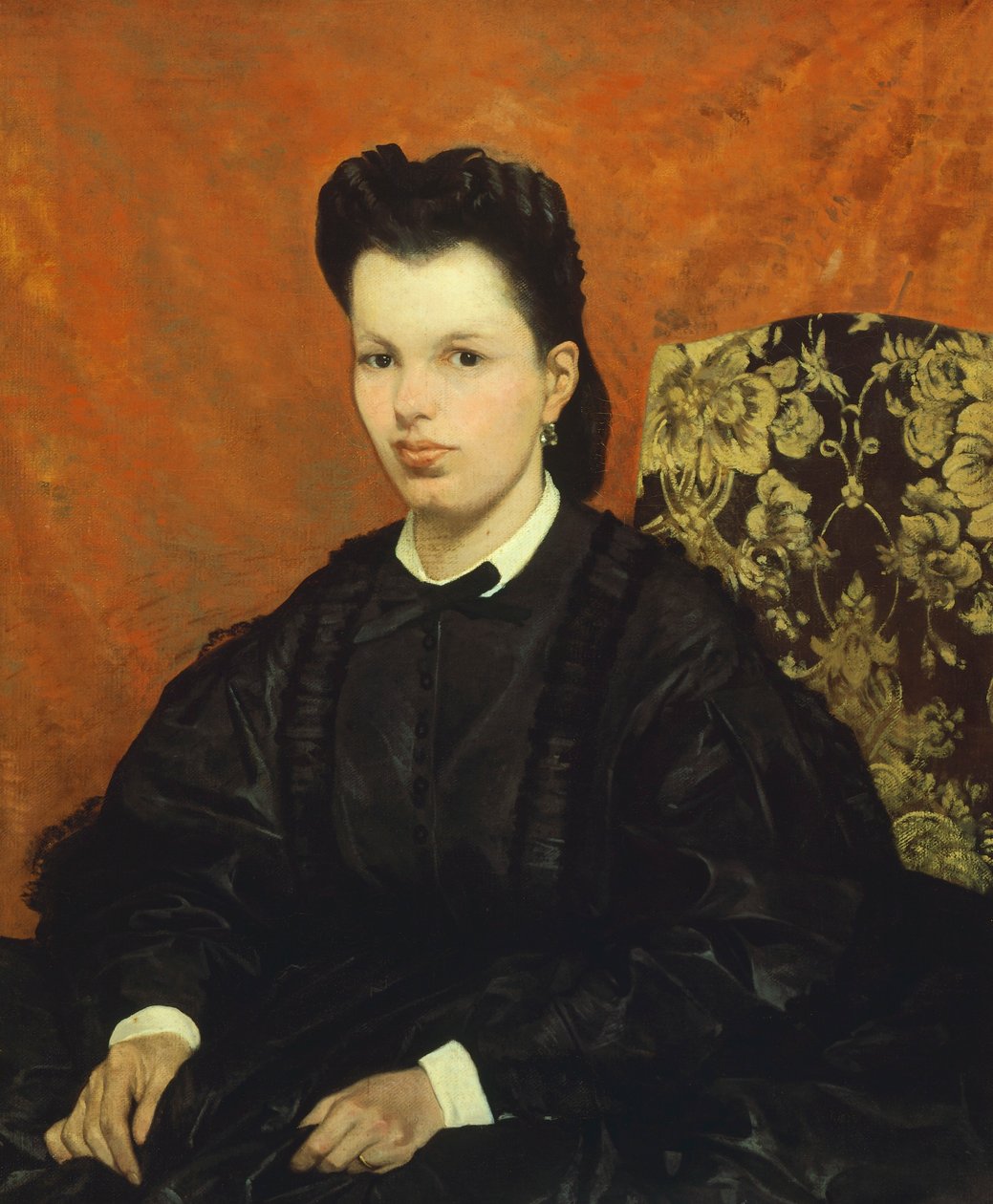 صورة لزوجته الأولى ، جيوفاني فاتوري (1825-1908) ، زيت على قماش ، 83x70 سم بواسطة جيوفاني فاتوري