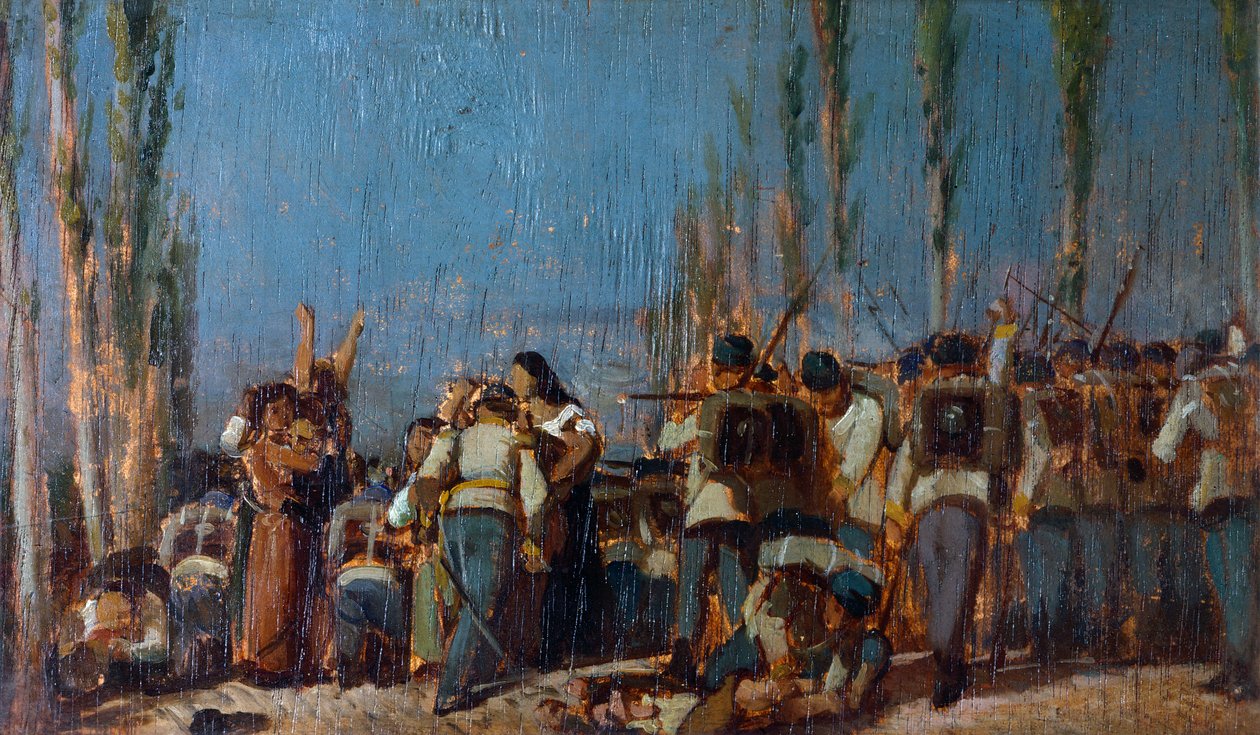 مذابح مانتوا ، بقلم جيوفاني فاتوري (1825-1908) ، زيت على لوح بواسطة جيوفاني فاتوري