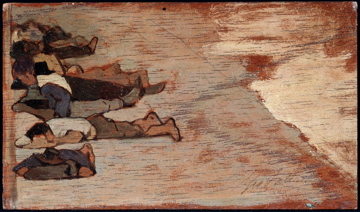 قيلولة العمال - الرسم بواسطة جيوفاني فاتوري