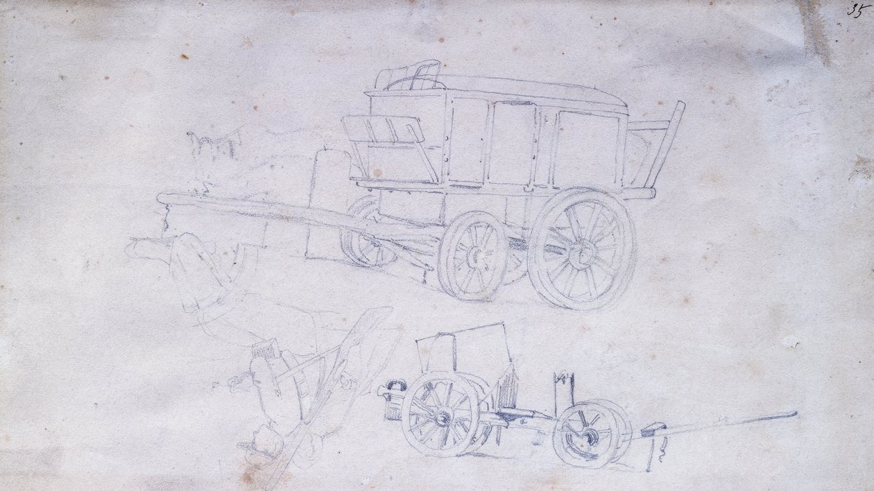 Two carts and two soldiers بواسطة جيوفاني فاتوري