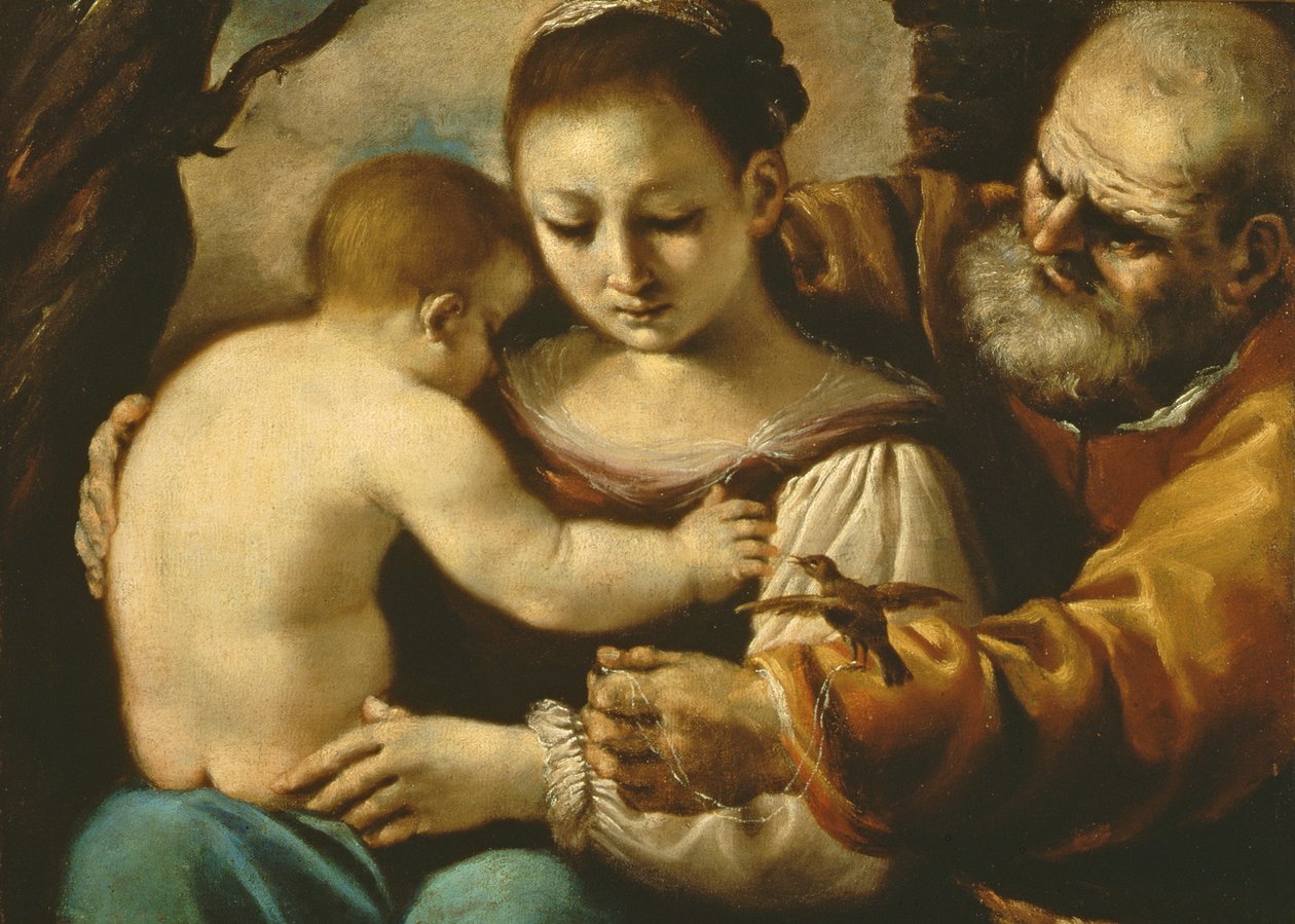 العائلة المقدسة بواسطة جيوفاني فرانشيسكو باربيري (Il Guercino)