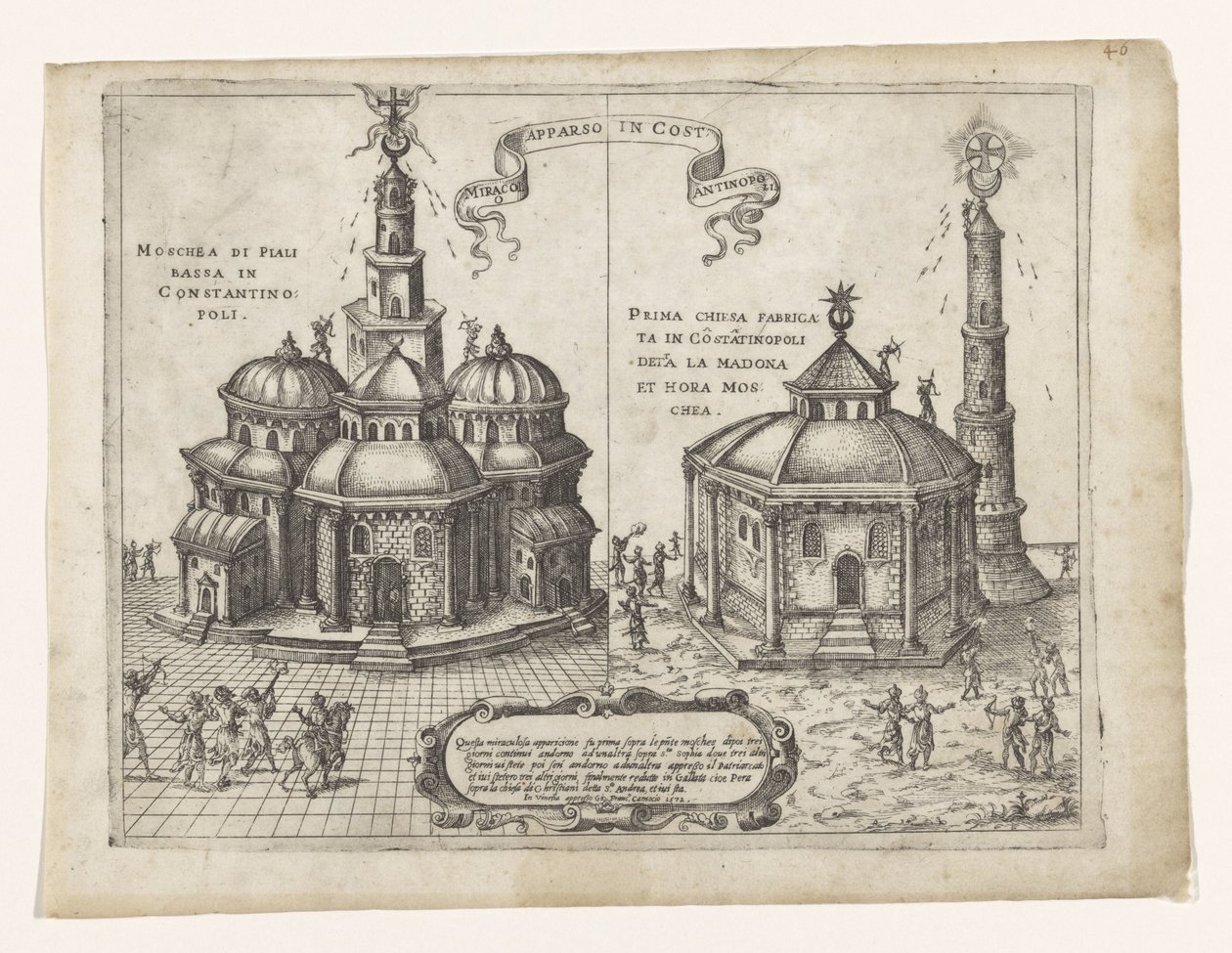 حدثت المعجزة المسيحية في القسطنطينية يظهر Miracolo في Costantinopolis (العنوان على الكائن) بواسطة جيوفاني فرانشيسكو كاموتشيو