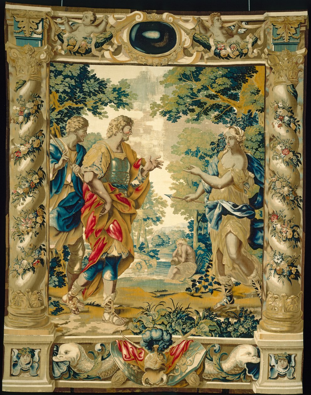 أخبر فينوس أينيس وصديقه أتشاتس بالذهاب إلى قرطاج ، 1679 بواسطة جيوفاني فرانشيسكو رومانيلي