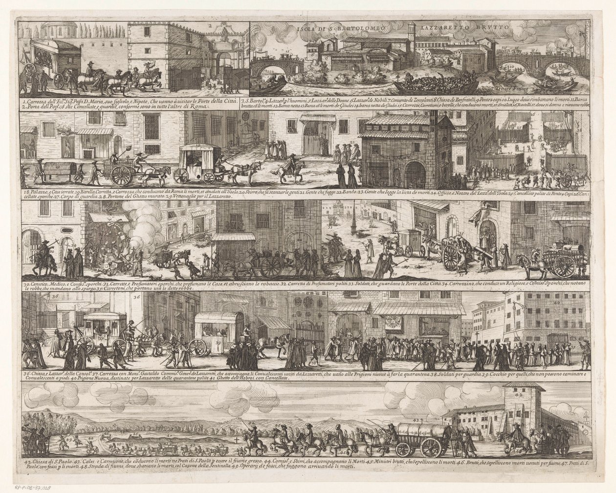 يصل ماريو تشيغي إلى روما حيث ينتشر الطاعون الطاعون في روما 1656-1657 (عنوان السلسلة) بواسطة جيوفاني جياكومو دي روسي (ربما)