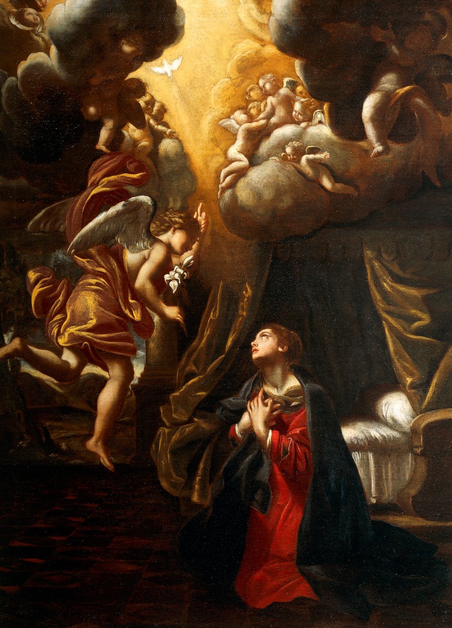 البشارة ، جيوفاني لانفرانكو (1582-1647) ، زيت على قماش ، 76 × 55 سم بواسطة جيوفاني لانفرانكو
