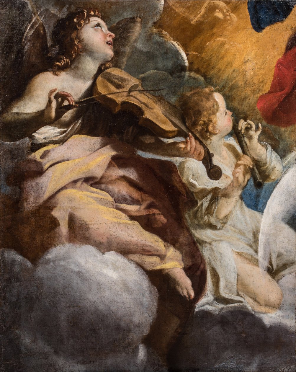 "Les anges musiciens" (الملائكة الموسيقية) Peinture de Giovanni Lanfranco (1582-1647) 1628-1630 كنيسة سانتا ماريا ديلا كونسيزيوني ، روما بواسطة جيوفاني لانفرانكو