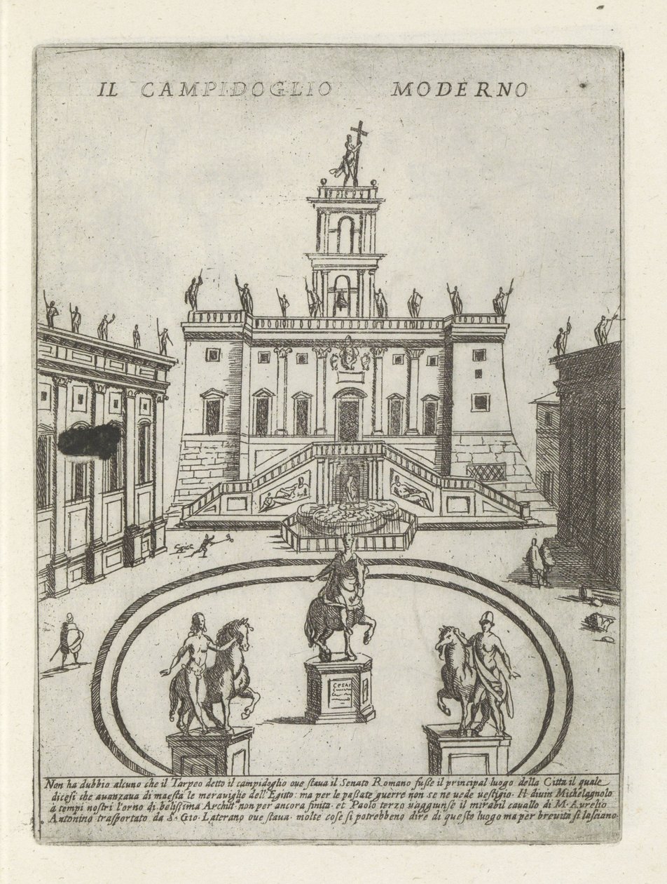 روما Capitool te مبنى الكابيتول الحديث (العنوان على الكائن) Moderne en Antieke monuments en bouwwerken in Rome (عنوان السلسلة) زخارف المباني القديمة والحديثة في مدينة ألما في روما (عنوان السلسلة) بواسطة جيوفاني ماجي