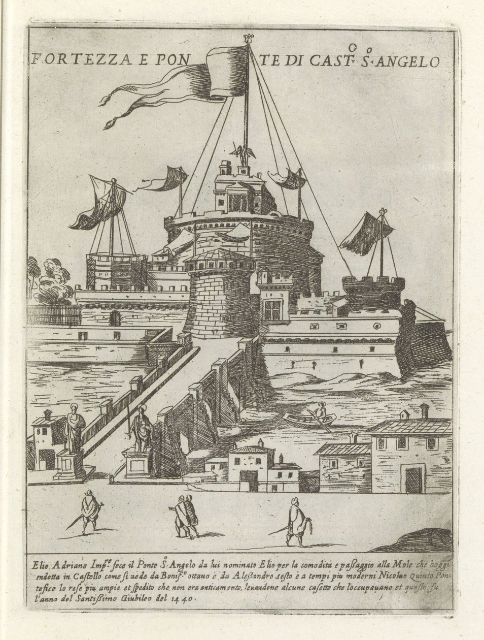 Engelenburcht و Engelenbrug Fortezza e ponte di Cast.o S.o Angelo (العنوان على الكائن) الآثار والمباني الحديثة والقديمة في روما (عنوان السلسلة) Ornamenti di fabriche antichi et moderni dell