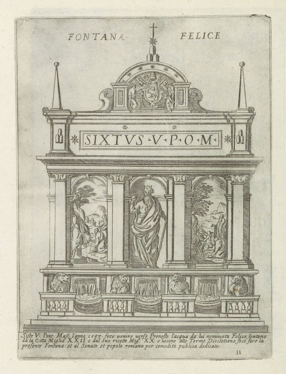 نافورة مياه سعيدة النافورة السعيدة (العنوان على الكائن) Moderne en Antieke monuments en bouwwerken in Rome (عنوان السلسلة) زخارف المباني القديمة والحديثة في مدينة ألما في روما (عنوان السلسلة) بواسطة جيوفاني ماجي