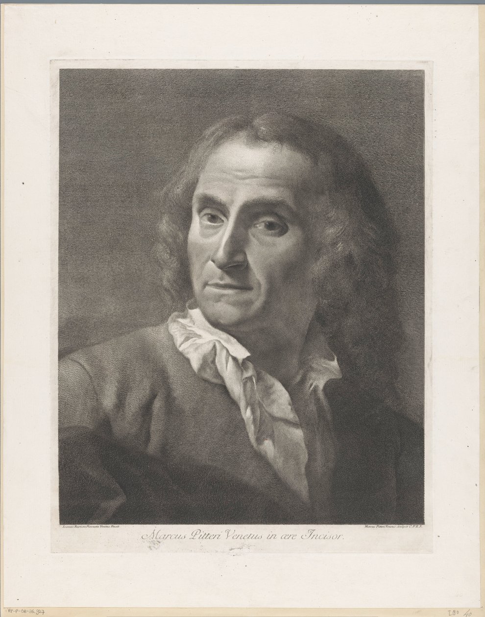Portret van printmaker جيوفاني ماركو بيتيري Marcus Pitteri Blue Engraver in Air (العنوان على الكائن) بواسطة جيوفاني ماركو بيتري