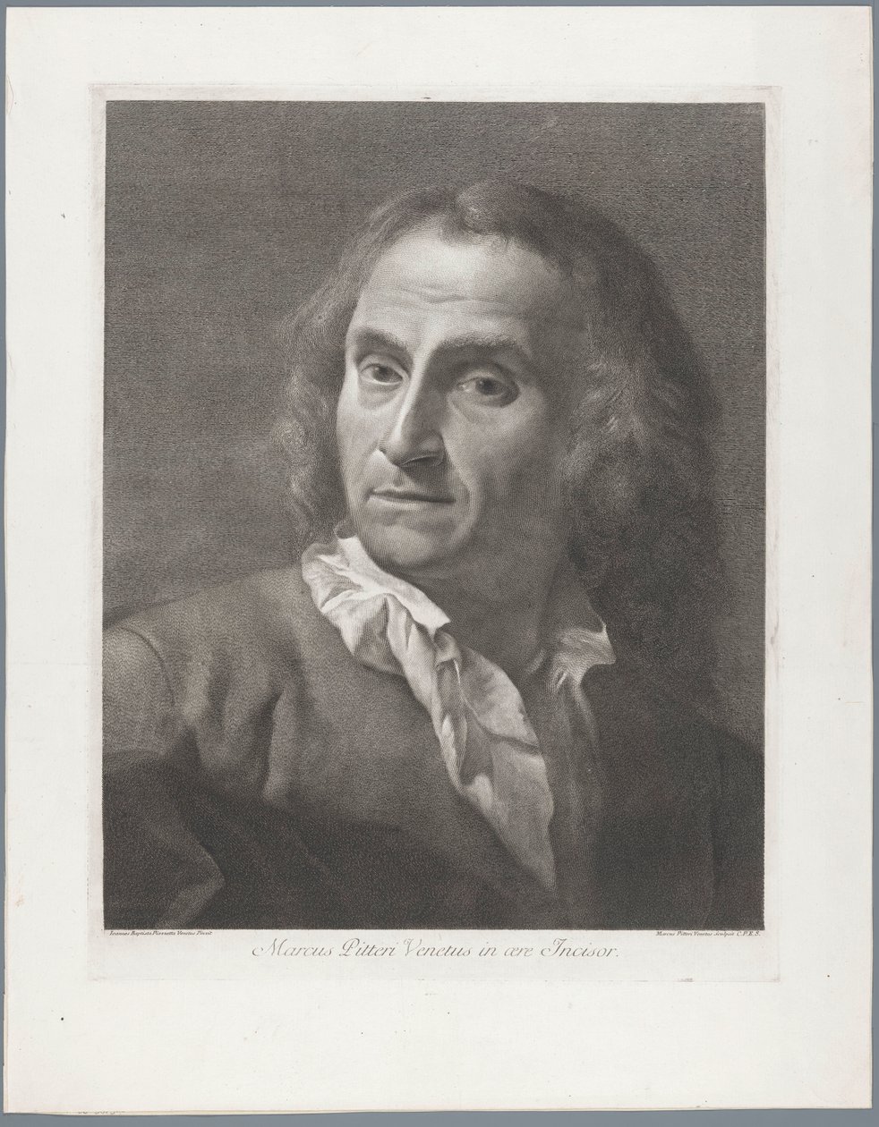 Portret van printmaker جيوفاني ماركو بيتيري Marcus Pitteri Blue Engraver in Air (العنوان على الكائن) بواسطة جيوفاني ماركو بيتري