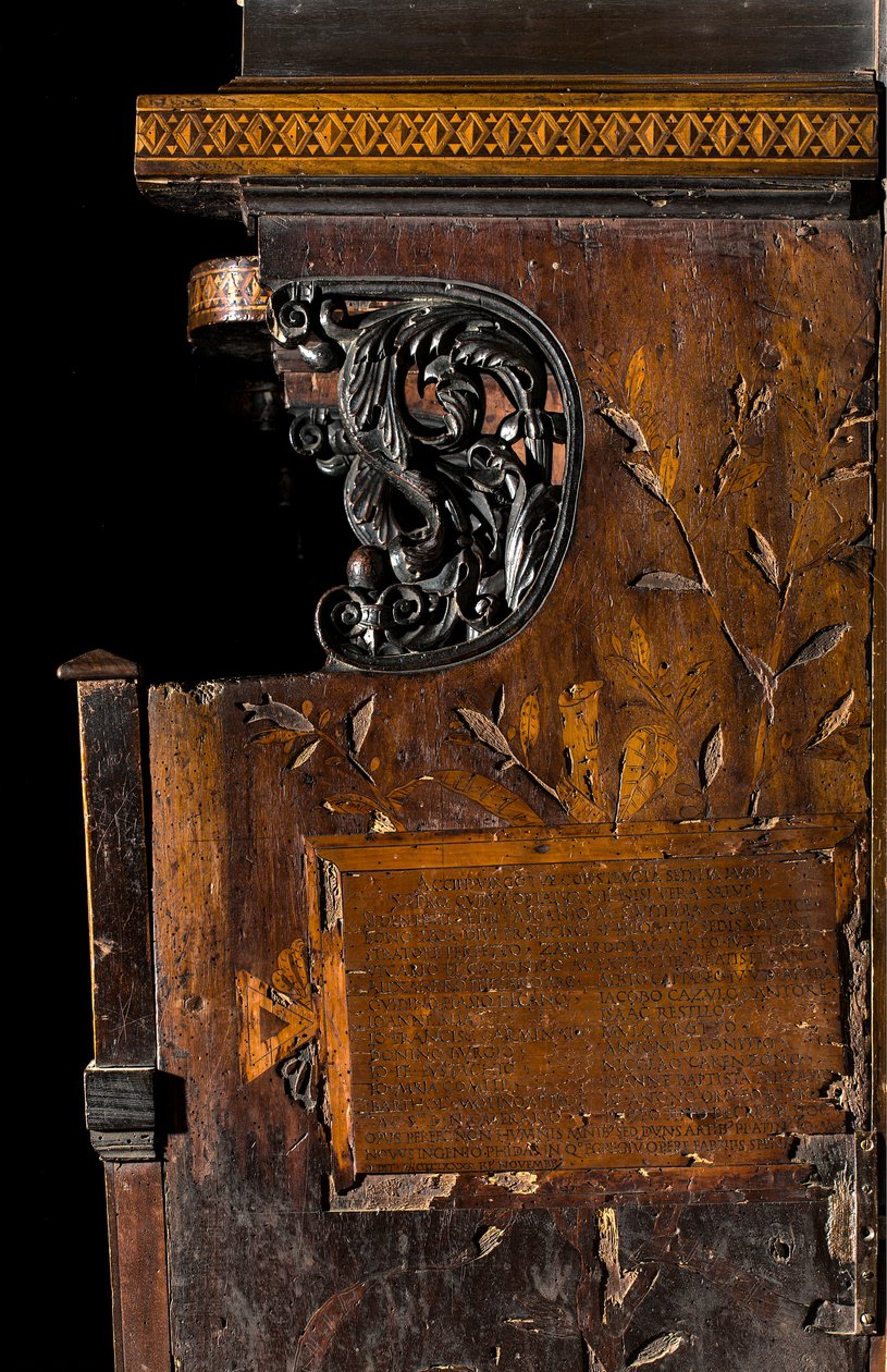 كورال Lignaean الكنسي ، مرصع بواسطة Giovanni Maria Platina 1484 ، البطانة الجانبية اليمنى بواسطة جيوفاني ماريا بلاتينا