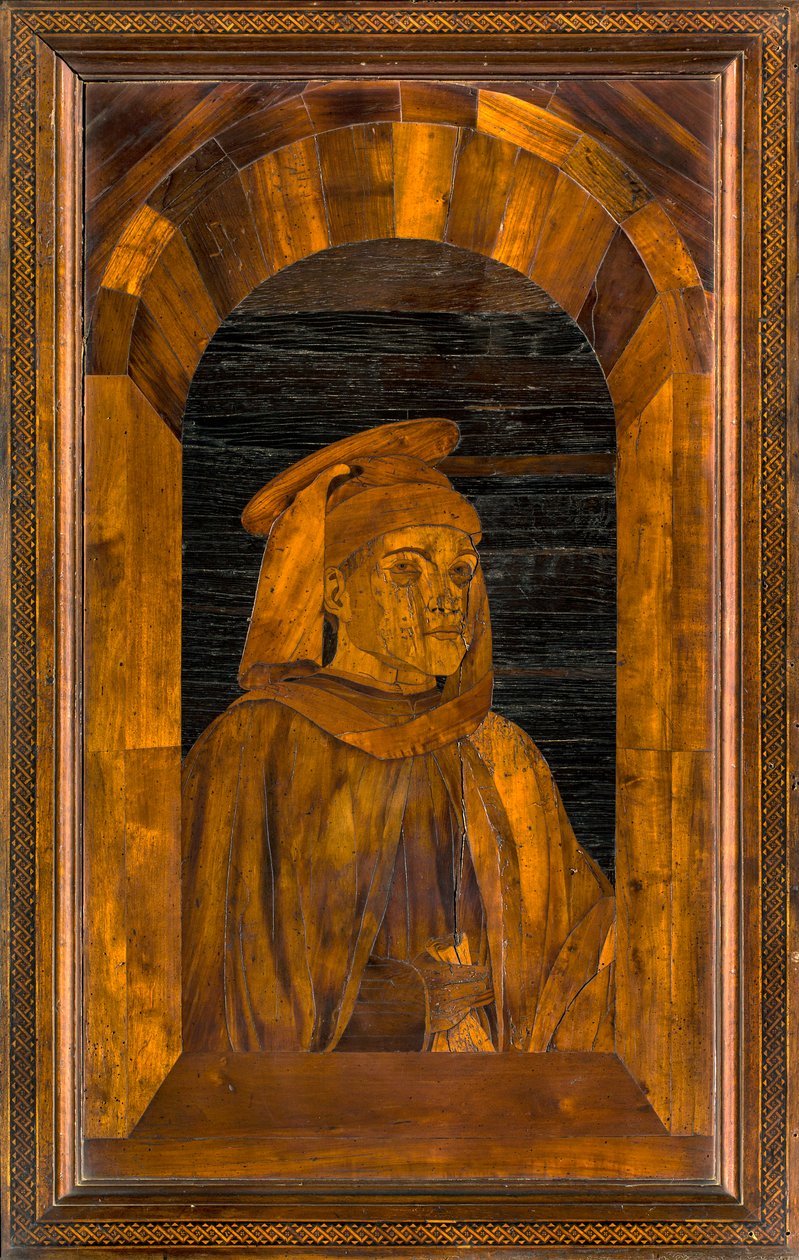 كورال Lignaean الكنسي ، مرصع بواسطة Giovanni Maria Platina 1484 ، Upper Stall ، Sant'Omobono بواسطة جيوفاني ماريا بلاتينا