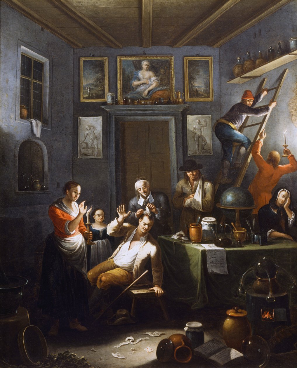 The doctor, painting by Giovanni Michele Granieri (active 1736-1752). بواسطة جيوفاني ميشيل جرانييري