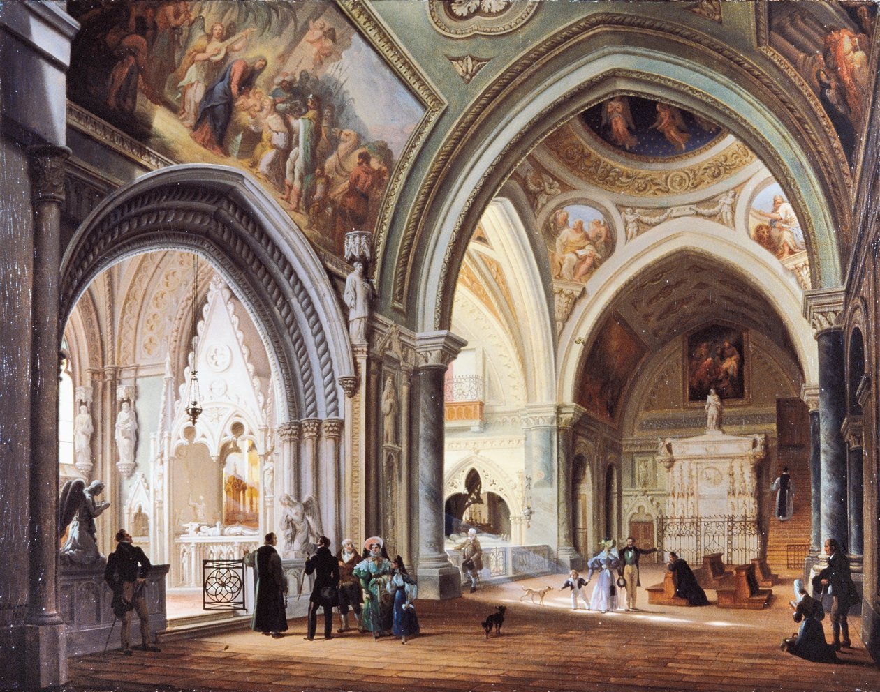 Inside the Monastery in Altacomba, by Giovanni Migliara بواسطة جيوفاني ميجليارا