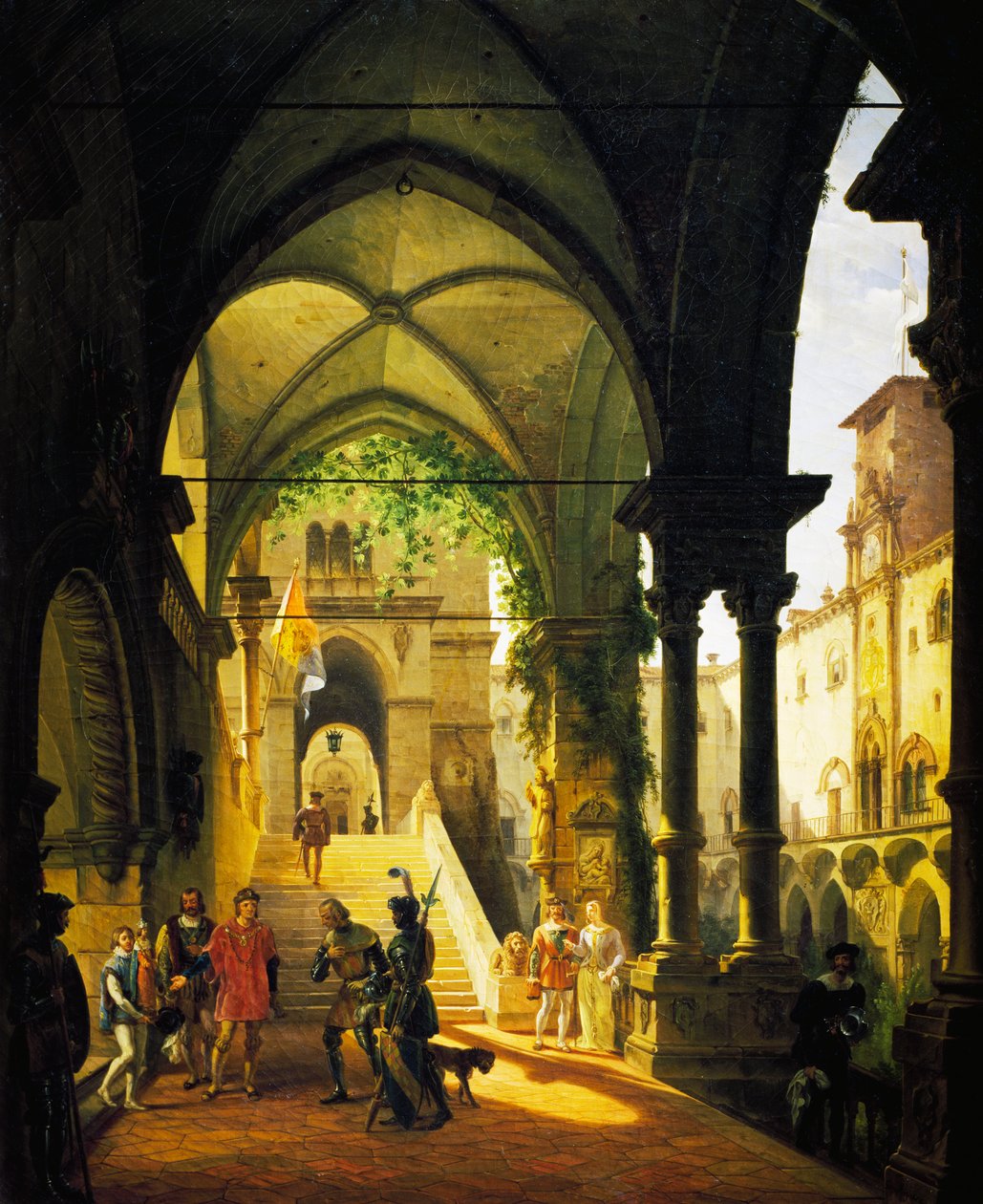 Louis XI at Barolo Castle by Giovanni Migliara (1785-1837) بواسطة جيوفاني ميجليارا